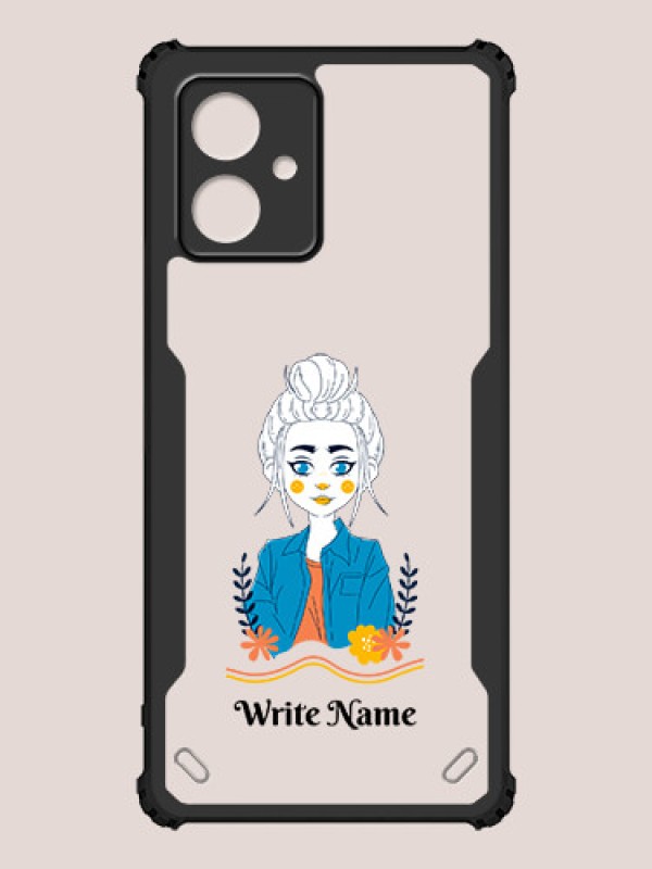 Custom Motorola G54 5G Custom Hybrid Mobile Phone Case With Cute Cartoon Girl Design