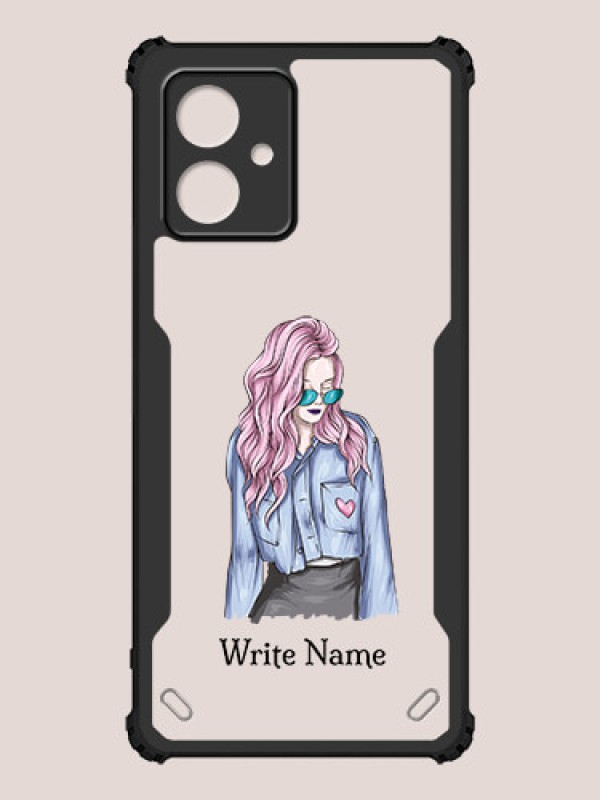 Custom Motorola G54 5G Custom Hybrid Mobile Phone Case With Cool Girl Design