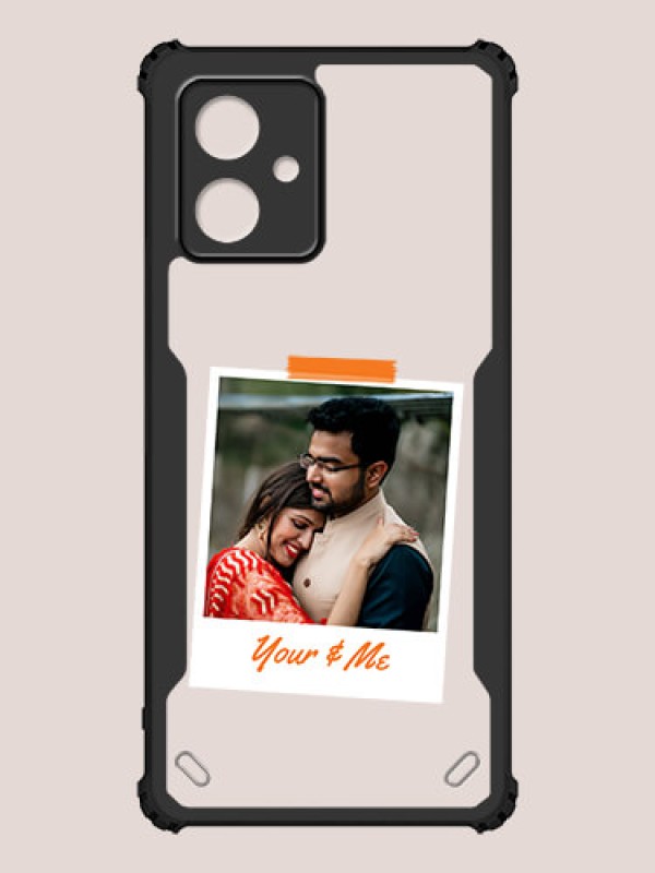 Custom Moto G54 Custom Hybrid Mobile Phone Case With You and Me Themed Polaroid Picture Style Design