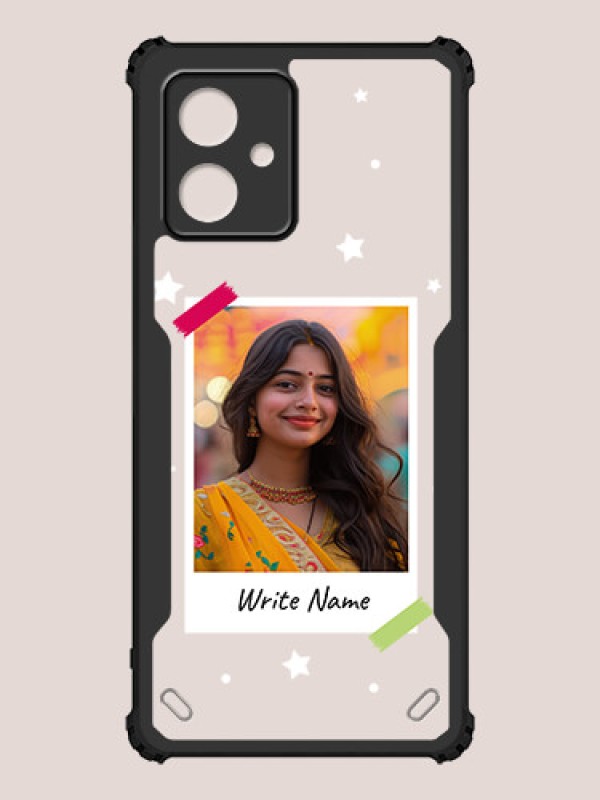 Custom Moto G54 Custom Hybrid Mobile Phone Case With Polaroid Picture Style Design