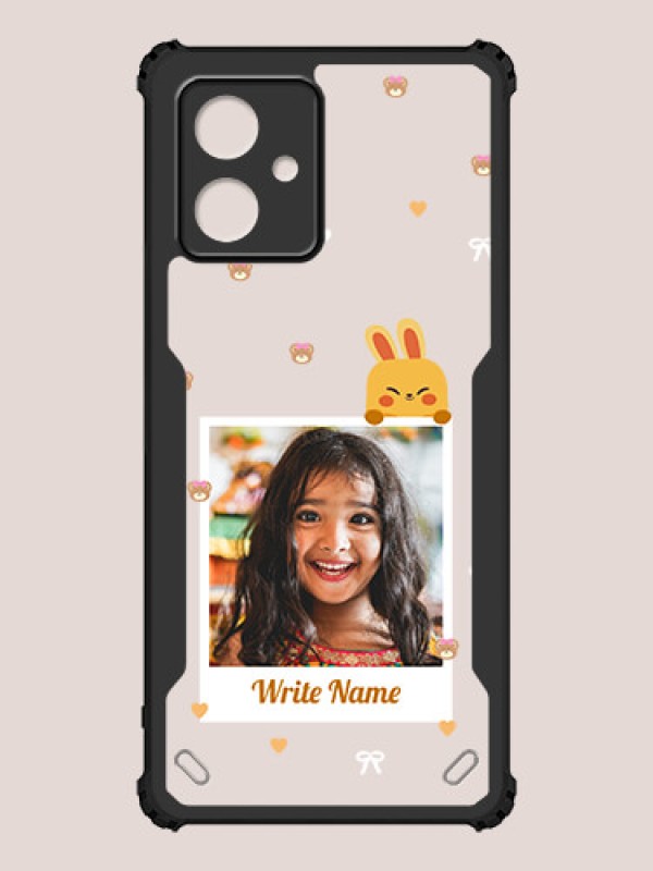 Custom Moto G54 Custom Hybrid Mobile Phone Case With Cute Yellow Mouse Themed Polaroid Picture Style Design