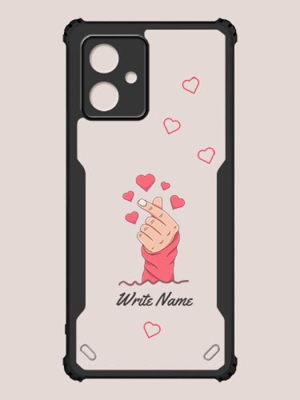 Custom Moto G54 Custom Hybrid Mobile Phone Case With Lovely Floating Hearts Design