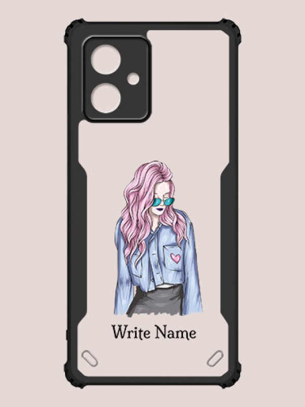 Custom Moto G54 Custom Hybrid Mobile Phone Case With Cool Girl Design