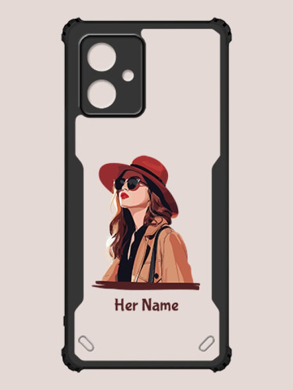 Custom Moto G54 Custom Hybrid Mobile Phone Case With Independent Woman Design