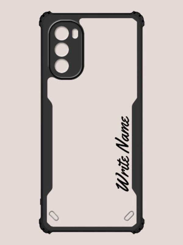 Custom Moto G62 Custom Hybrid Mobile Phone Case With Simple Text Design