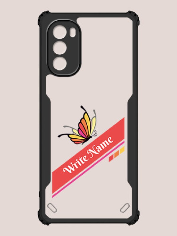 Custom Moto G62 Custom Hybrid Mobile Phone Case With Colorful Butterfly Design