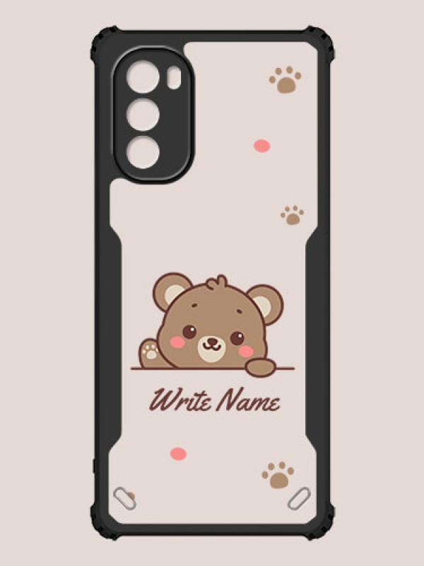Custom Moto G62 Custom Hybrid Mobile Phone Case With Cute Bear Cub Design