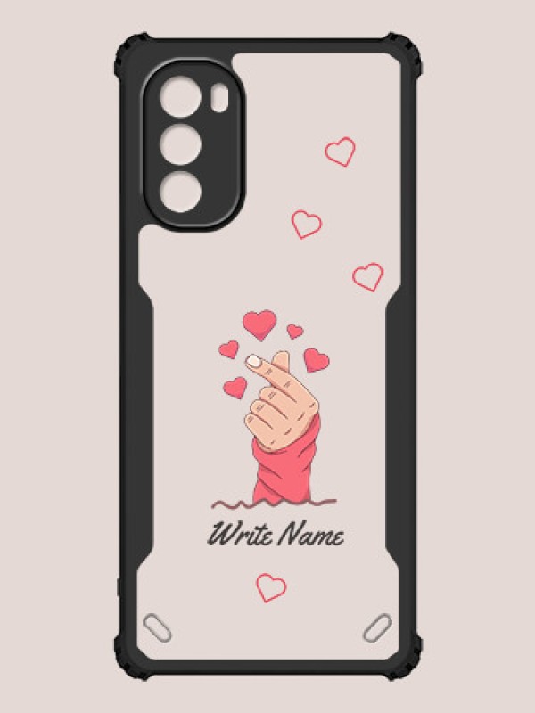 Custom Moto G62 Custom Hybrid Mobile Phone Case With Lovely Floating Hearts Design
