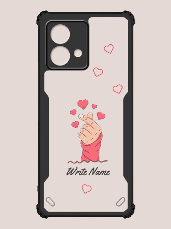 Custom Moto G84 5G Custom Hybrid Mobile Phone Case With Lovely Floating Hearts Design