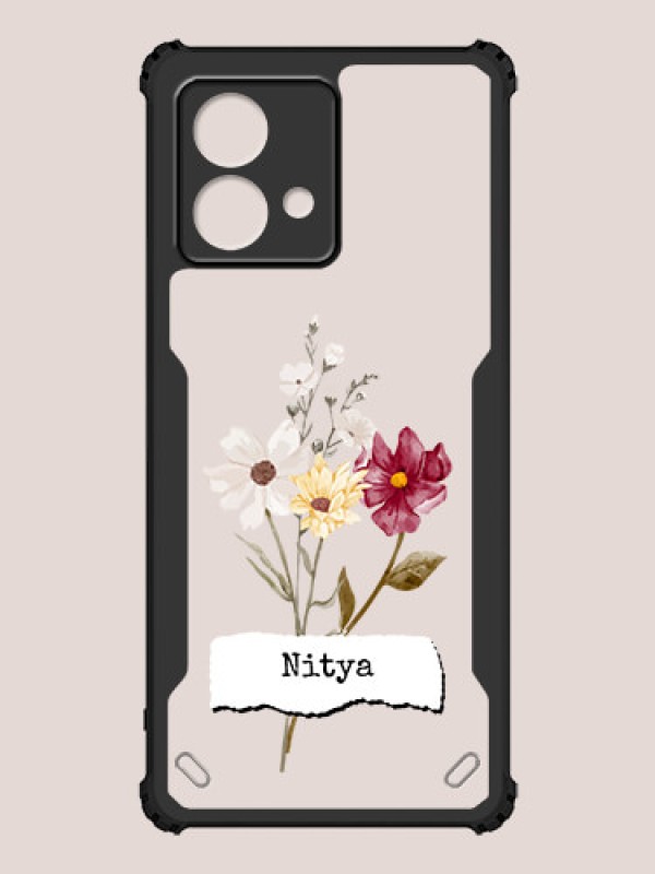 Custom Moto G84 5G Custom Hybrid Mobile Phone Case With Beautiful Flowers Design