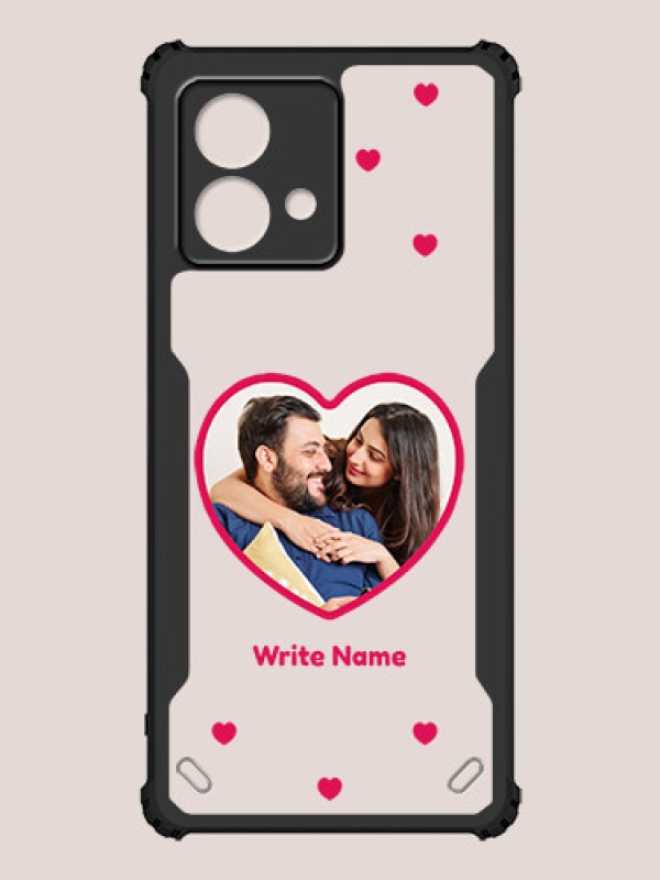 Custom Moto G84 5G Custom Hybrid Mobile Phone Case With Floating Hearts Themed Couple Design