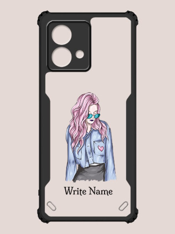 Custom Moto G84 5G Custom Hybrid Mobile Phone Case With Cool Girl Design