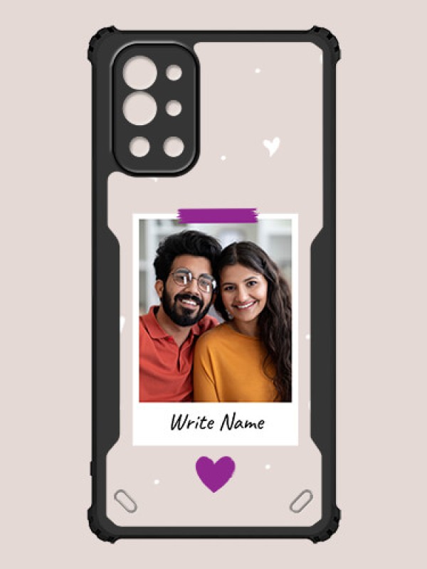 Custom OnePlus 9R Custom Hybrid Mobile Phone Case With Couple Themed Polaroid Picture Style Design