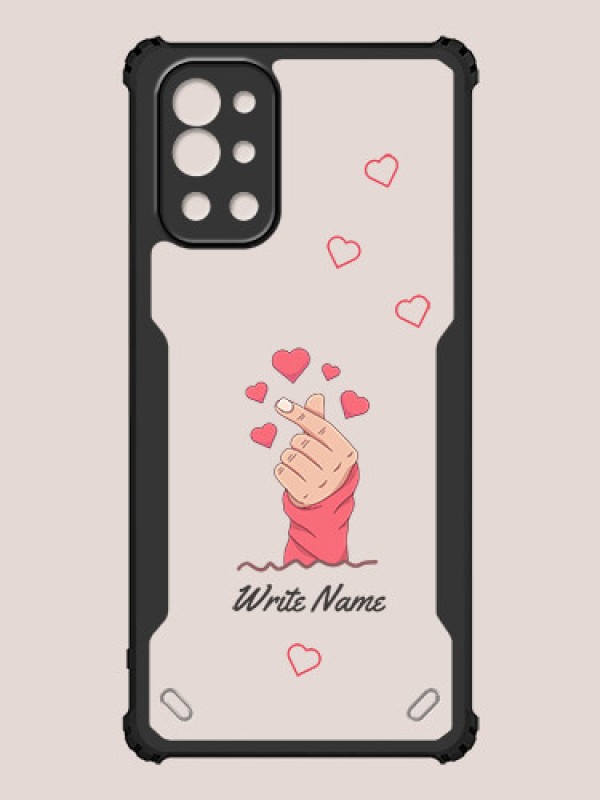 Custom OnePlus 9R Custom Hybrid Mobile Phone Case With Lovely Floating Hearts Design