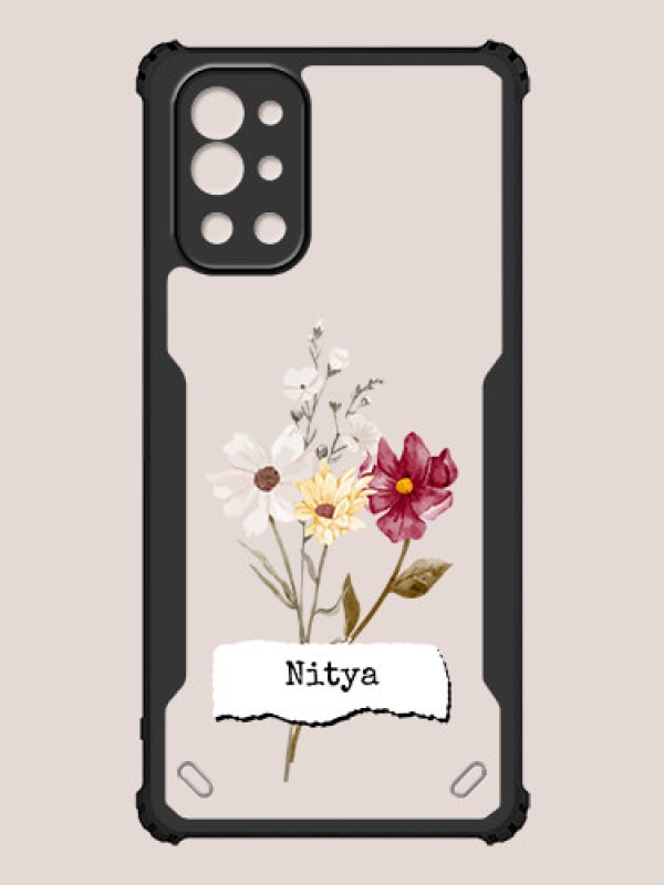 Custom OnePlus 9R Custom Hybrid Mobile Phone Case With Beautiful Flowers Design