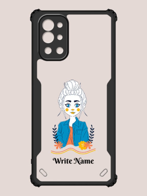 Custom OnePlus 9R Custom Hybrid Mobile Phone Case With Cute Cartoon Girl Design