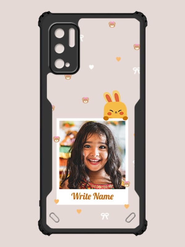 Custom Poco M3 Pro Custom Hybrid Mobile Phone Case With Cute Yellow Mouse Themed Polaroid Picture Style Design