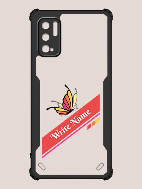 Custom Poco M3 Pro Custom Hybrid Mobile Phone Case With Colorful Butterfly Design