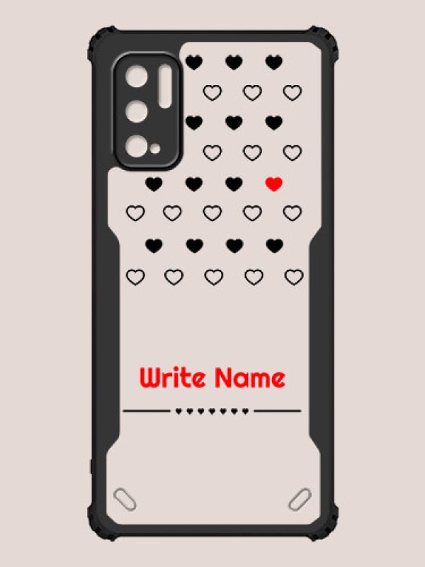 Custom Poco M3 Pro Custom Hybrid Mobile Phone Case With Heart Themed Design