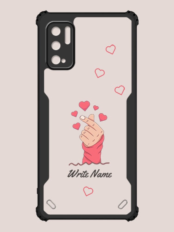 Custom Poco M3 Pro Custom Hybrid Mobile Phone Case With Lovely Floating Hearts Design