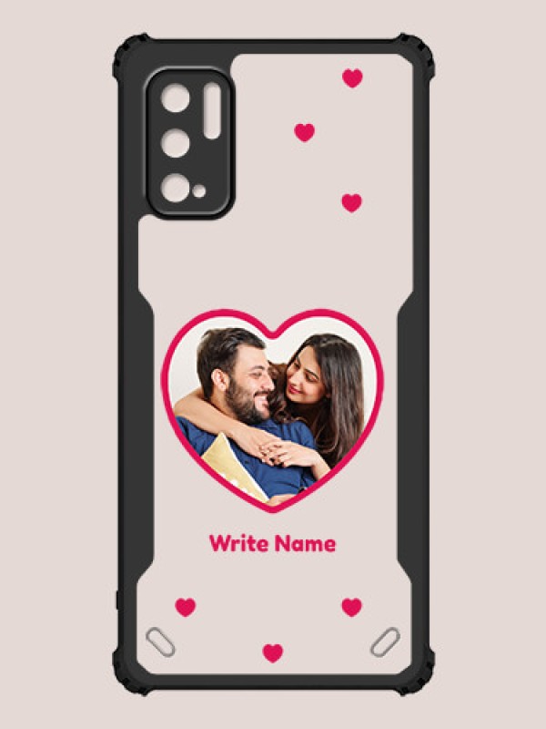 Custom Poco M3 Pro Custom Hybrid Mobile Phone Case With Floating Hearts Themed Couple Design