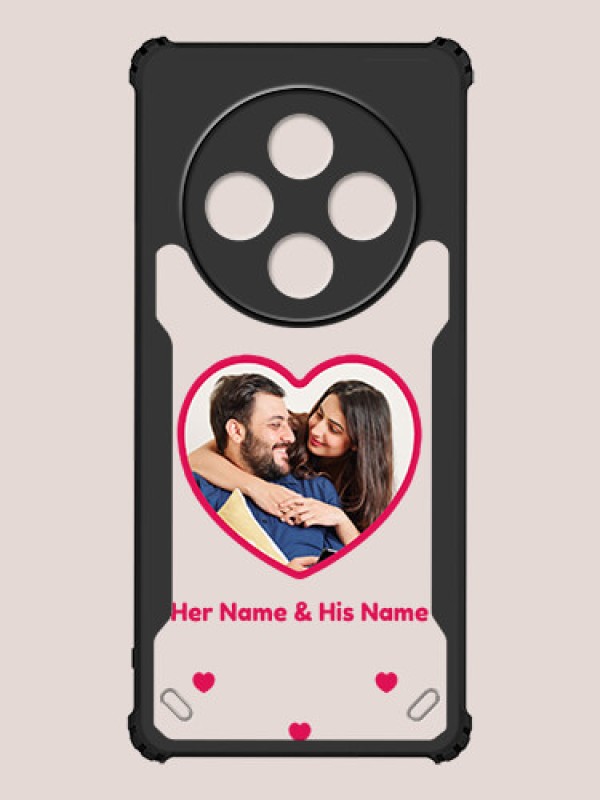 Custom Poco M7 5G Custom Hybrid Mobile Phone Case With Floating Hearts Themed Couple Design