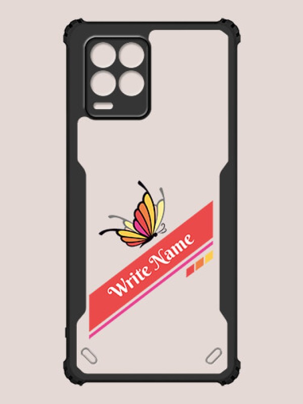 Custom Realme 8 Custom Hybrid Mobile Phone Case With Colorful Butterfly Design