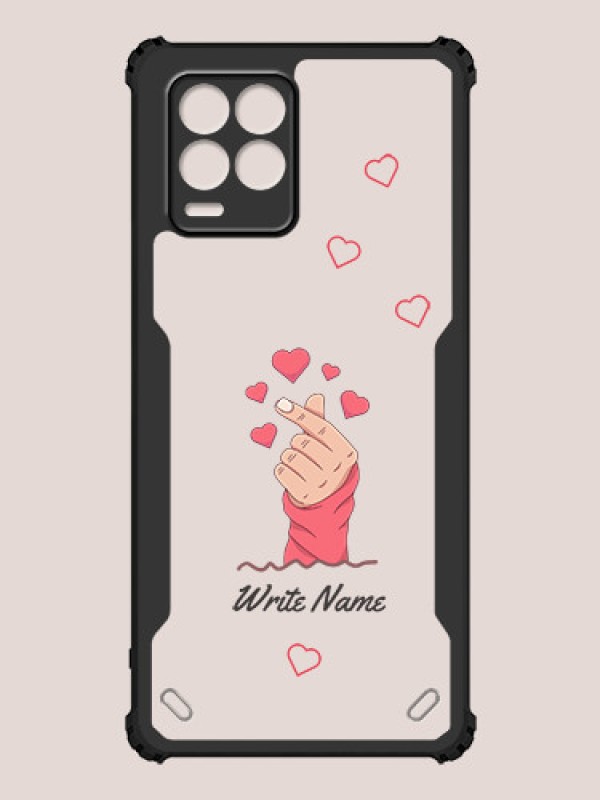 Custom Realme 8 Custom Hybrid Mobile Phone Case With Lovely Floating Hearts Design