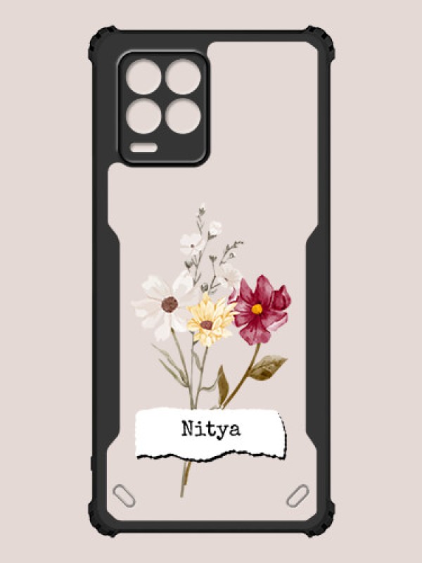 Custom Realme 8 Custom Hybrid Mobile Phone Case With Beautiful Flowers Design