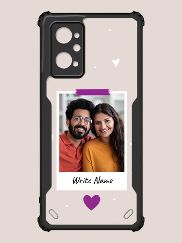 Custom Realme 9i 4G Custom Hybrid Mobile Phone Case With Couple Themed Polaroid Picture Style Design