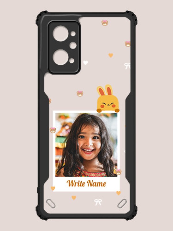 Custom Realme 9i 4G Custom Hybrid Mobile Phone Case With Cute Yellow Mouse Themed Polaroid Picture Style Design