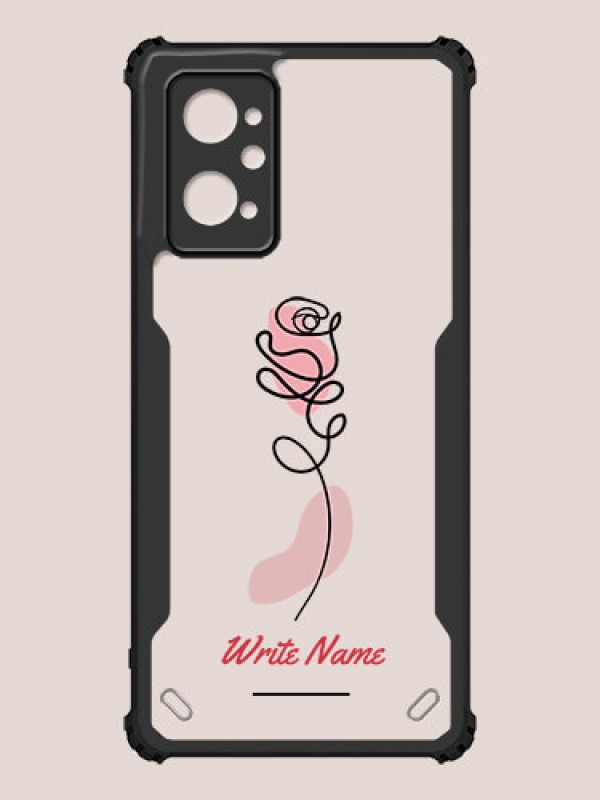 Custom Realme 9i 4G Custom Hybrid Mobile Phone Case With Rose Flower Design