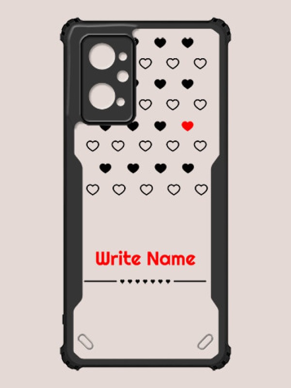 Custom Realme 9i 4G Custom Hybrid Mobile Phone Case With Heart Themed Design