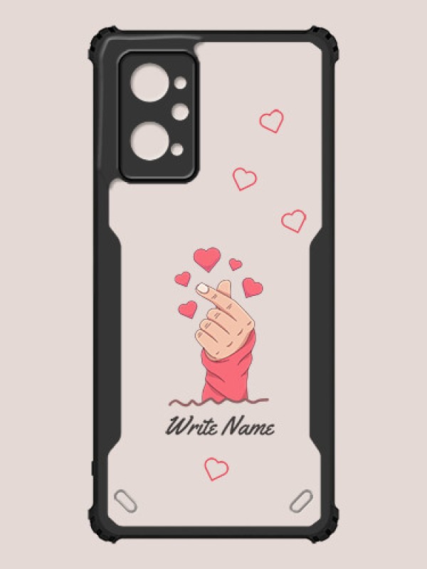 Custom Realme 9i 4G Custom Hybrid Mobile Phone Case With Lovely Floating Hearts Design