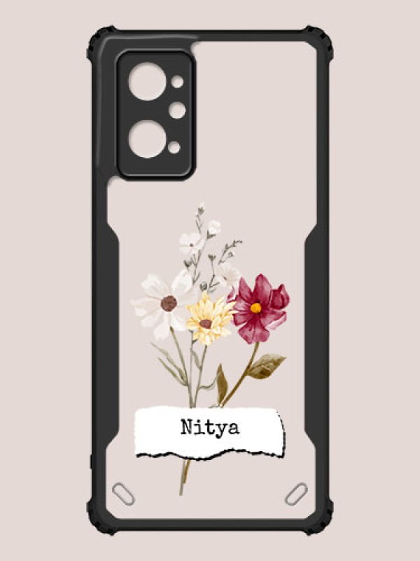 Custom Realme 9i 4G Custom Hybrid Mobile Phone Case With Beautiful Flowers Design