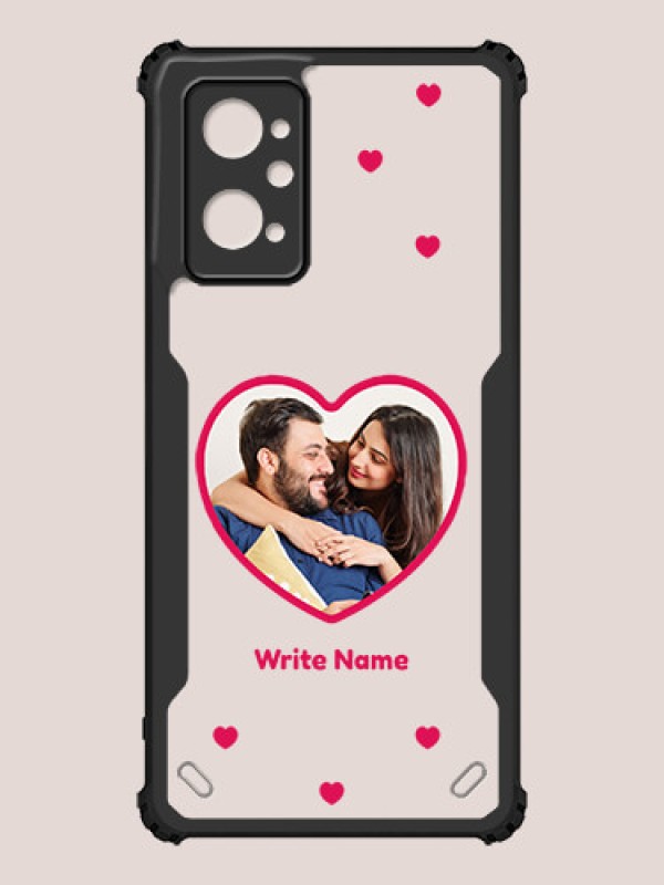 Custom Realme 9i 4G Custom Hybrid Mobile Phone Case With Floating Hearts Themed Couple Design