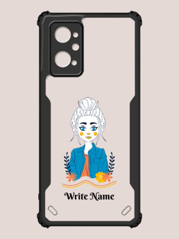 Custom Realme 9i 4G Custom Hybrid Mobile Phone Case With Cute Cartoon Girl Design