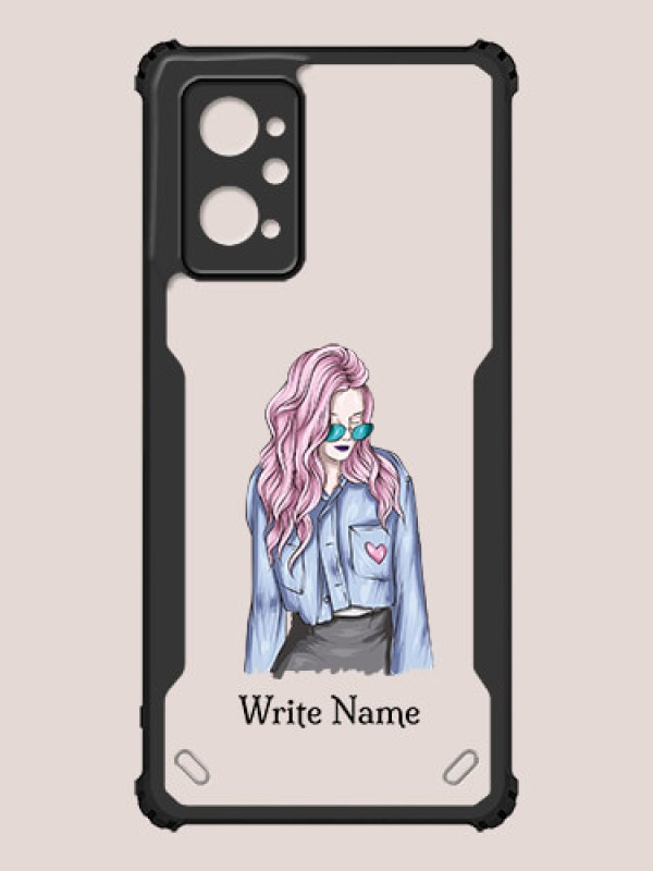 Custom Realme 9i 4G Custom Hybrid Mobile Phone Case With Cool Girl Design