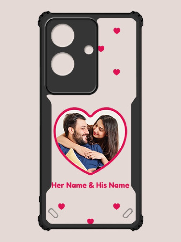 Custom Realme C61 4G Custom Hybrid Mobile Phone Case With Floating Hearts Themed Couple Design