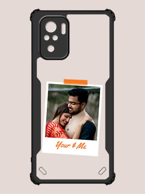 Custom Redmi Note 10 4G Custom Hybrid Mobile Phone Case With You and Me Themed Polaroid Picture Style Design