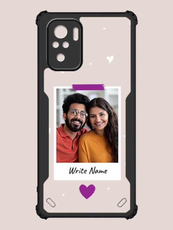 Custom Redmi Note 10 4G Custom Hybrid Mobile Phone Case With Couple Themed Polaroid Picture Style Design