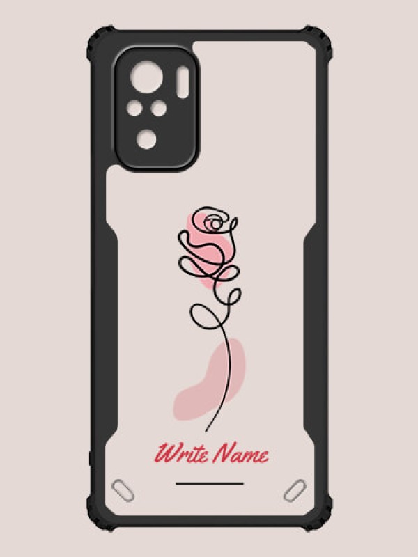 Custom Redmi Note 10 4G Custom Hybrid Mobile Phone Case With Rose Flower Design