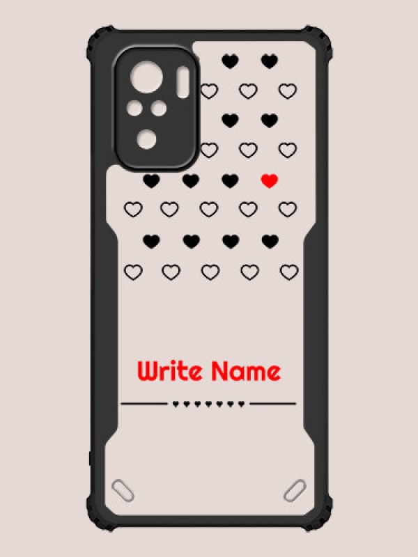 Custom Redmi Note 10 4G Custom Hybrid Mobile Phone Case With Heart Themed Design