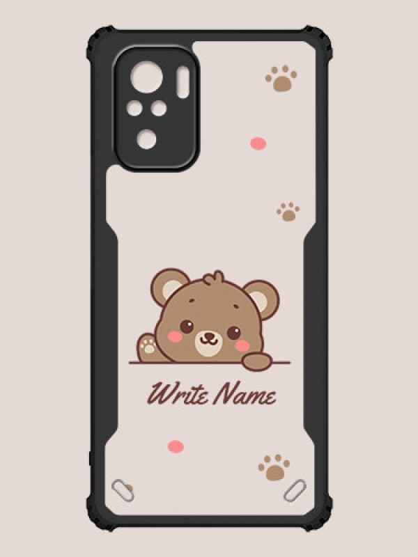 Custom Redmi Note 10 4G Custom Hybrid Mobile Phone Case With Cute Bear Cub Design
