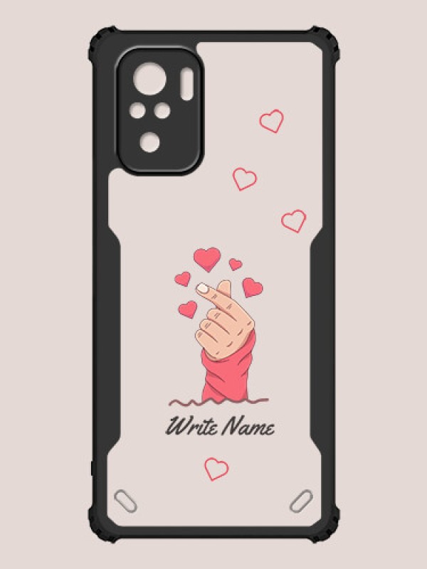 Custom Redmi Note 10 4G Custom Hybrid Mobile Phone Case With Lovely Floating Hearts Design