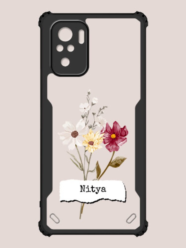 Custom Redmi Note 10 4G Custom Hybrid Mobile Phone Case With Beautiful Flowers Design