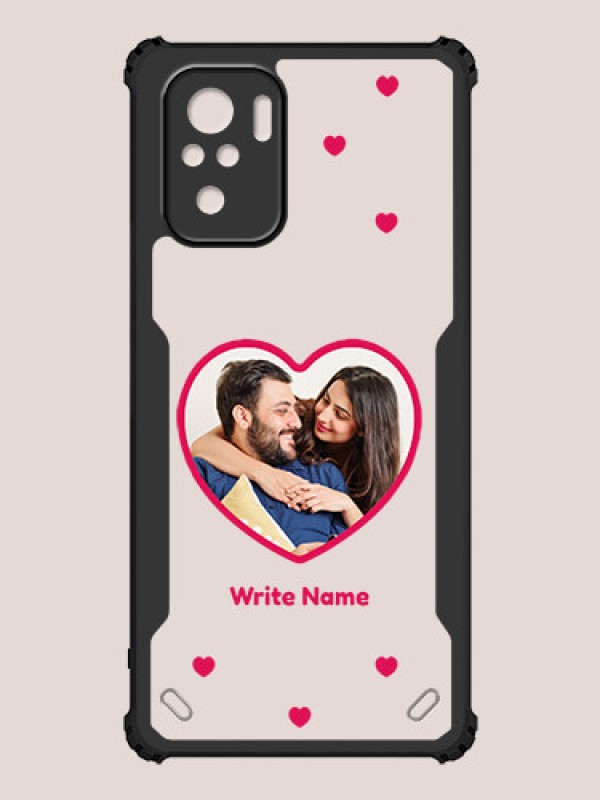 Custom Redmi Note 10 4G Custom Hybrid Mobile Phone Case With Floating Hearts Themed Couple Design