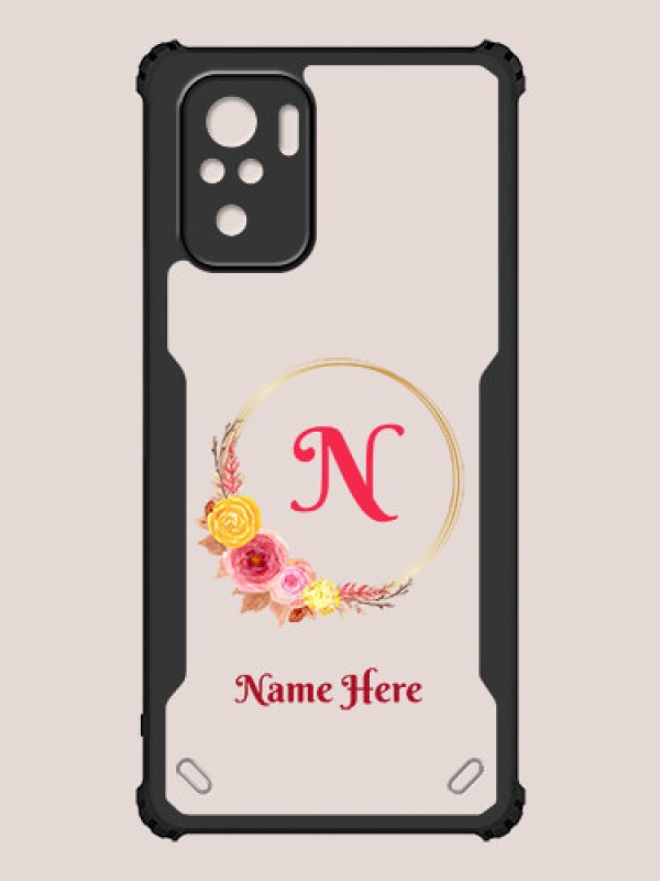 Custom Redmi Note 10 4G Custom Hybrid Mobile Phone Case With Wreath Themed Design