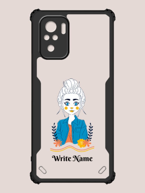 Custom Redmi Note 10 4G Custom Hybrid Mobile Phone Case With Cute Cartoon Girl Design