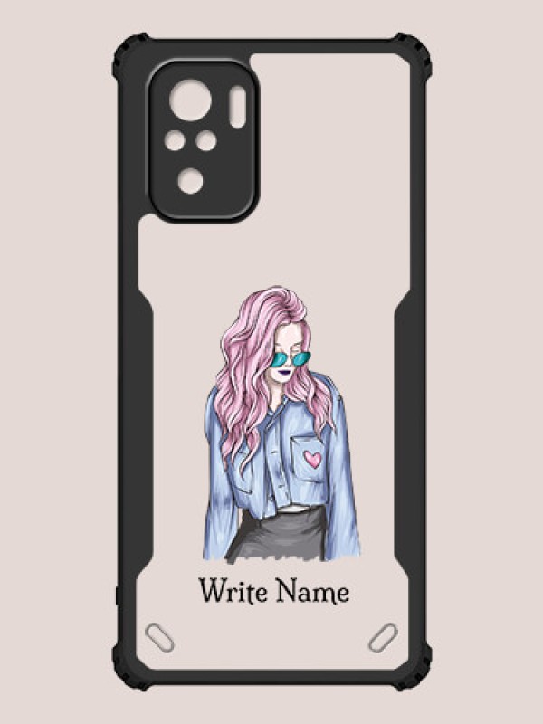 Custom Redmi Note 10 4G Custom Hybrid Mobile Phone Case With Cool Girl Design
